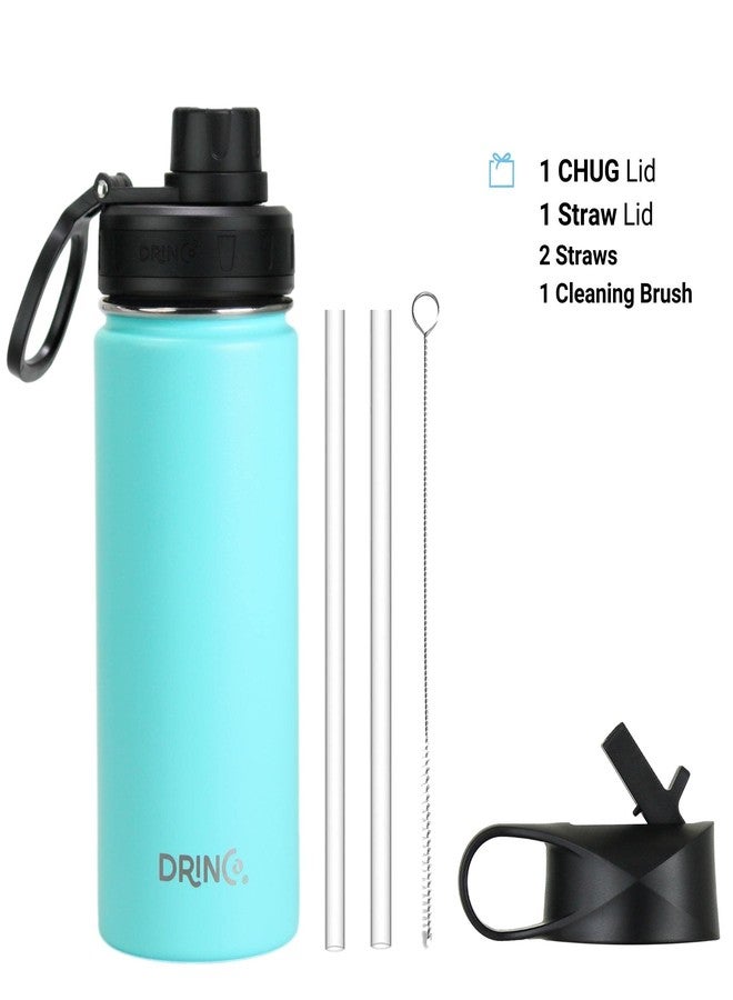 DRINCO Stainless Steel Water Bottle Spout Lid Vacuum Insulated Double Wall Water Bottle Wide Mouth (40oz 32oz 22oz 18oz 14oz) Leak Proof Keeps Cold or Hot (18 oz, 18oz Teal) - Image 2